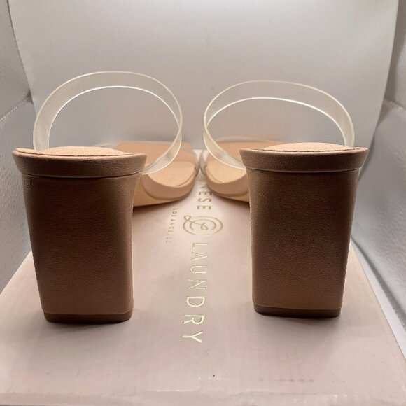 Chinese Laundry Clear Strap Block Heel Sandals Nude Size 7.5M - Picture 3 of 8